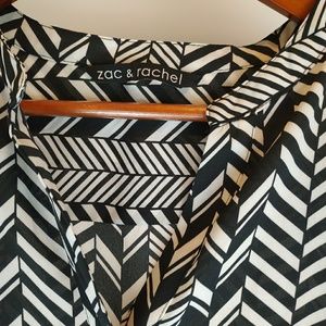 Zac And Rachel Women's Blouse XL Black White